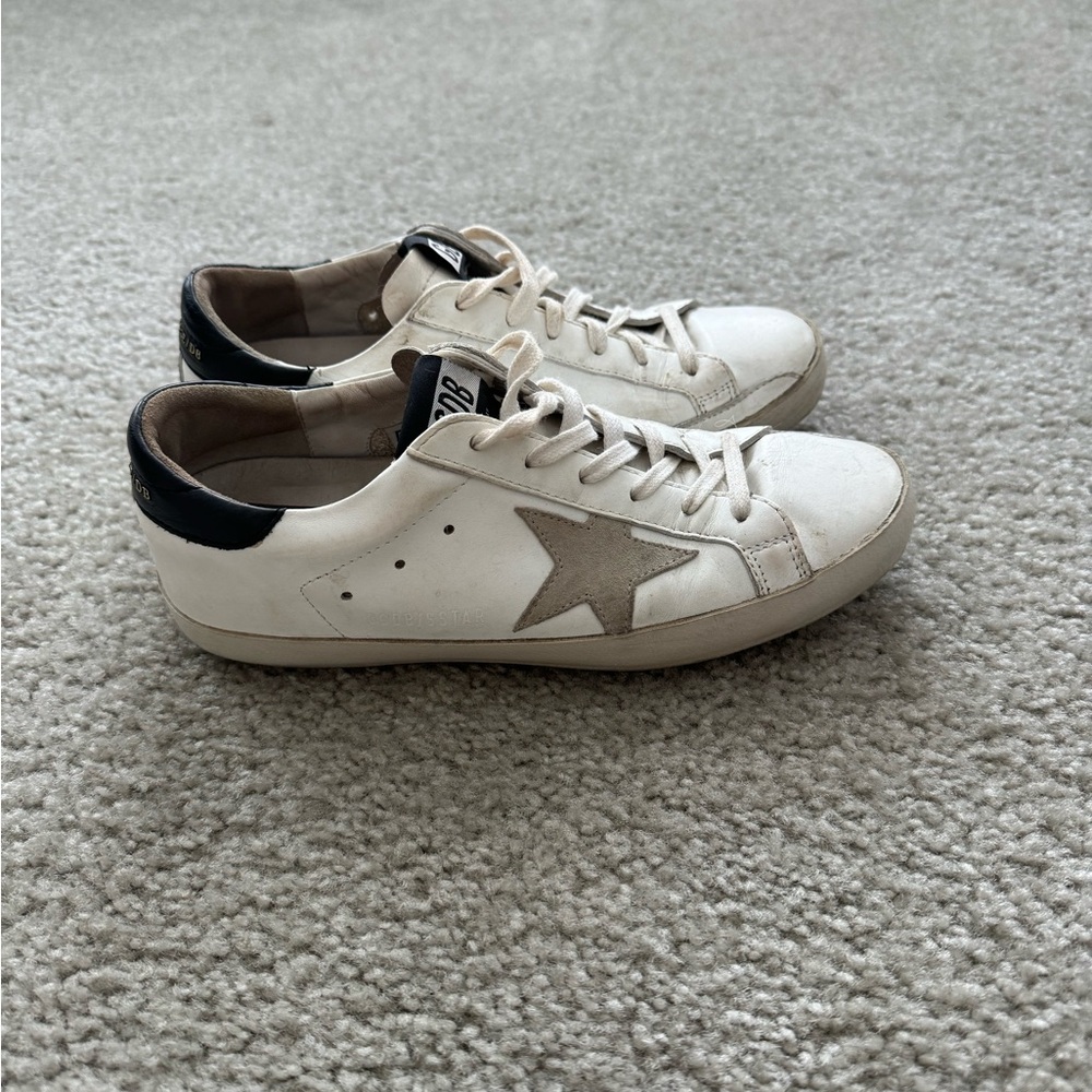 Golden Goose White and Black Sneakers